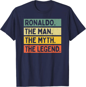 Ronaldo The Man The Myth The Legend Funny Personalized Quote T-Shirt - T-Shirt | Navy