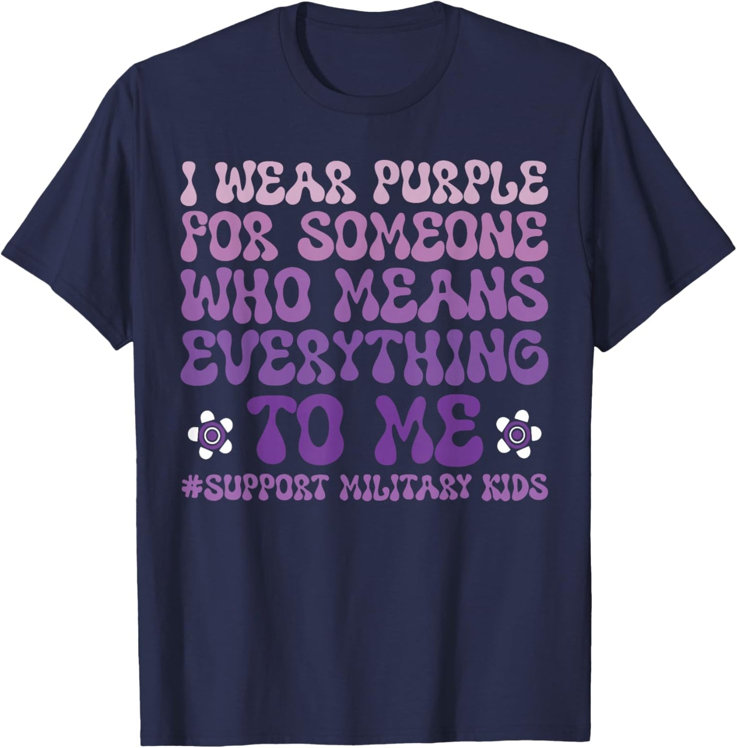 Purple Up Military Kids Month Of Military Child Army T-Shirt - T-Shirt | Navy