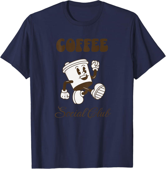 Coffee Social Club - Für Kaffeeliebhaber Kaffee T-Shirt - T-Shirt | Navy