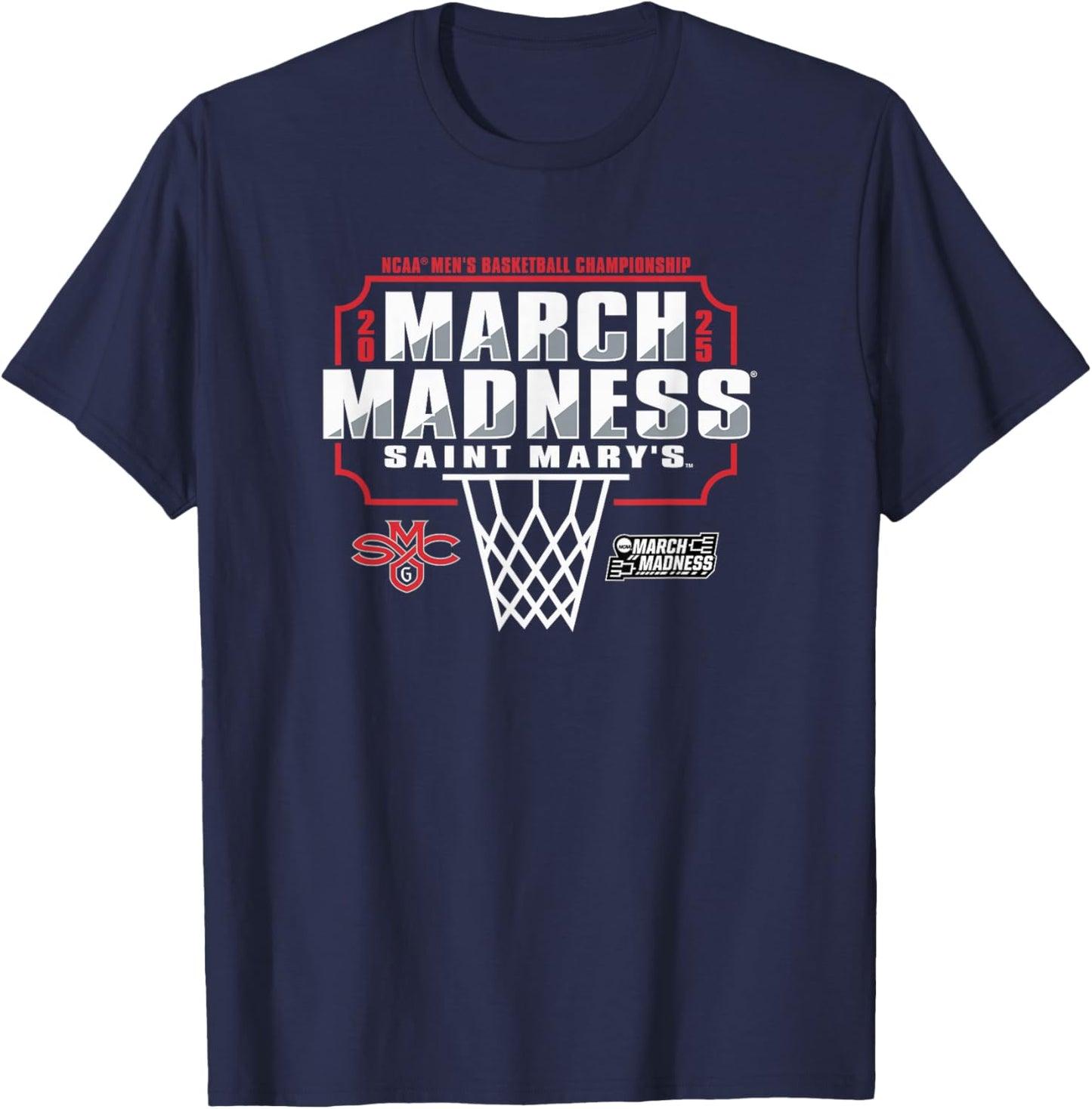 Saint Mary's Gaels March Madness 2025 Men's Basketball T-Shirt - T-Shirt | Navy