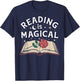 Reading Is Magical Book Lover Bookworm Librarian Library Day T-Shirt - T-Shirt | Navy