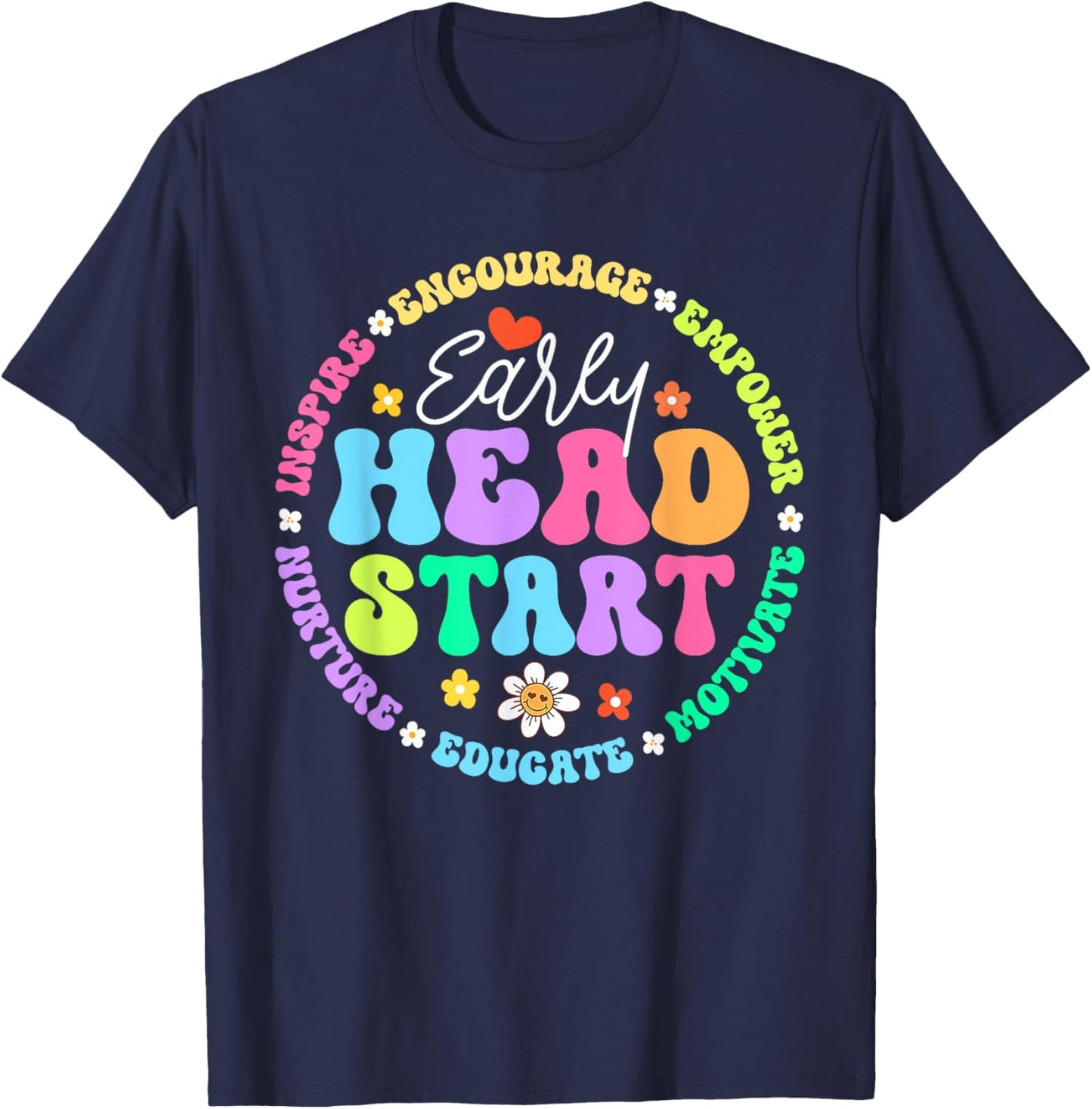 Early Head Start Squad Homeschool Teacher Headstart Men Women Girls Kids T-Shirt - T-Shirt | Navy