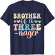 Brother of A Threenager 3rd Birthday Matching Family Boho T-Shirt - T-Shirt | Navy