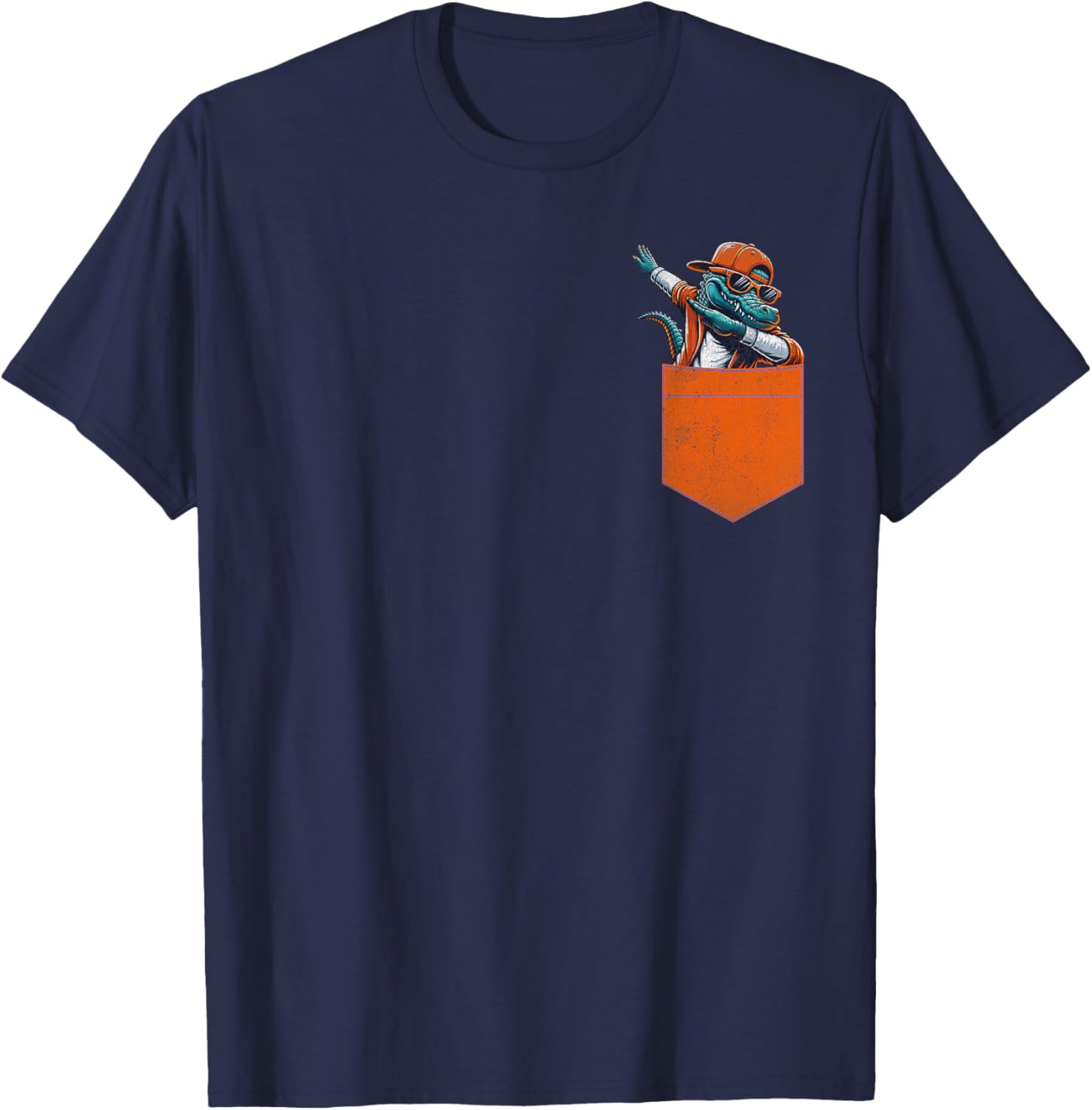 Retro Graphic Gator Dabbing in The Pocket Men Women Kids T-Shirt - T-Shirt | Navy
