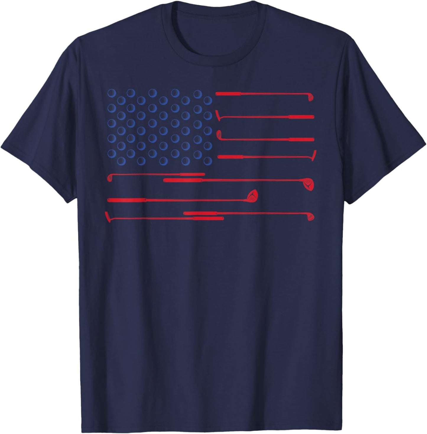 American Flag Golf Club Patriotic 4th of July Memorial Day T-Shirt - T-Shirt | Navy