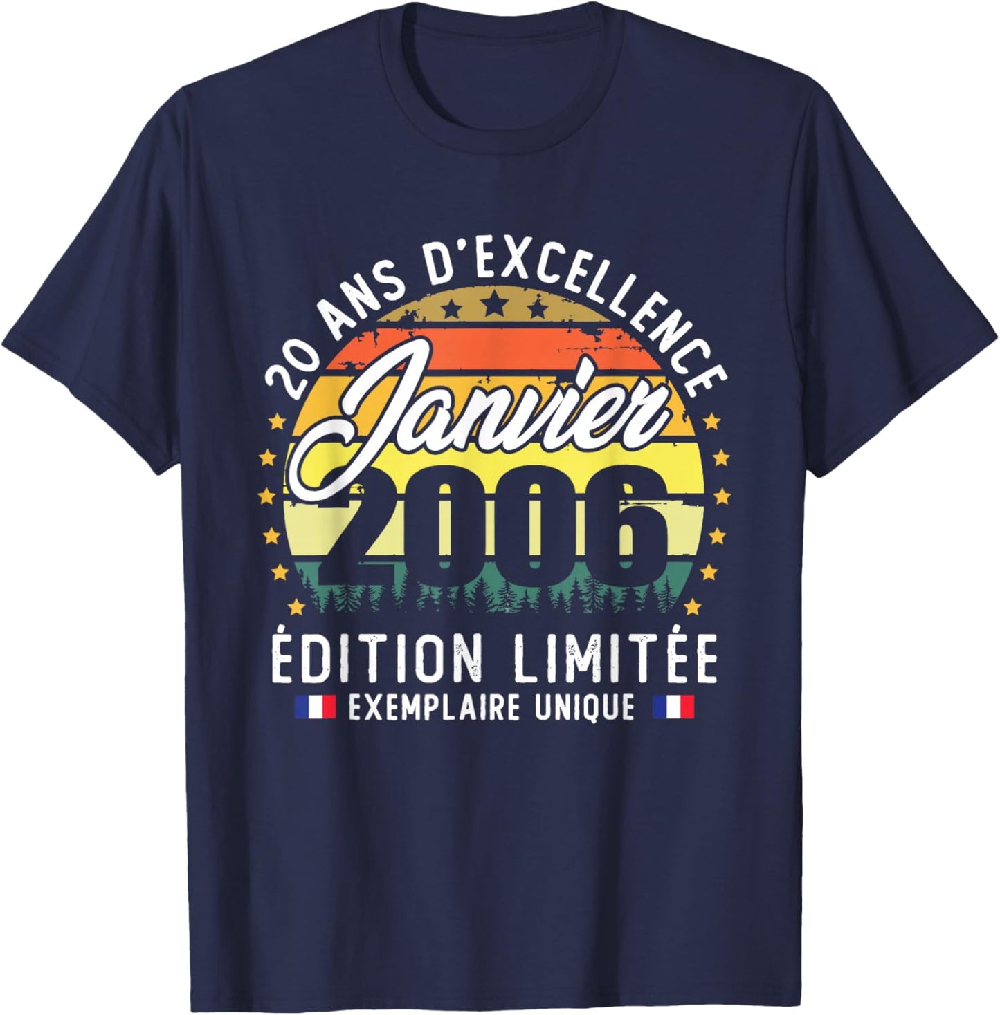 Vintage January 2006 Birthday Gift 20 Years T-Shirt - T-Shirt | Navy