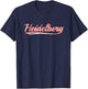 Heidelberg Vintage Varsity Distressed Throwback Style T-Shirt - T-Shirt | Navy