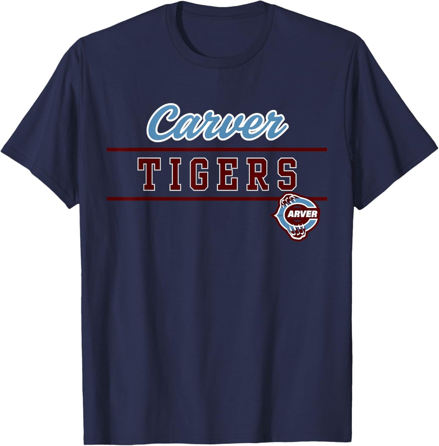 Carver High School Tigers Lined Up T-Shirt - T-Shirt | Navy