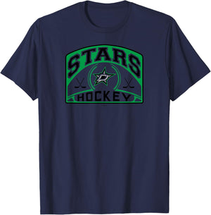 Dallas Stars Glide White Officially Licensed T-Shirt - T-Shirt | Navy