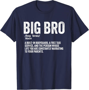 Big Brother Funny Sibling Humor Big Bro Definition T-Shirt - T-Shirt | Navy