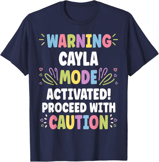 CAYLA Personalized Name Funny Cute Custom CAYLA Name T-Shirt - T-Shirt | Navy