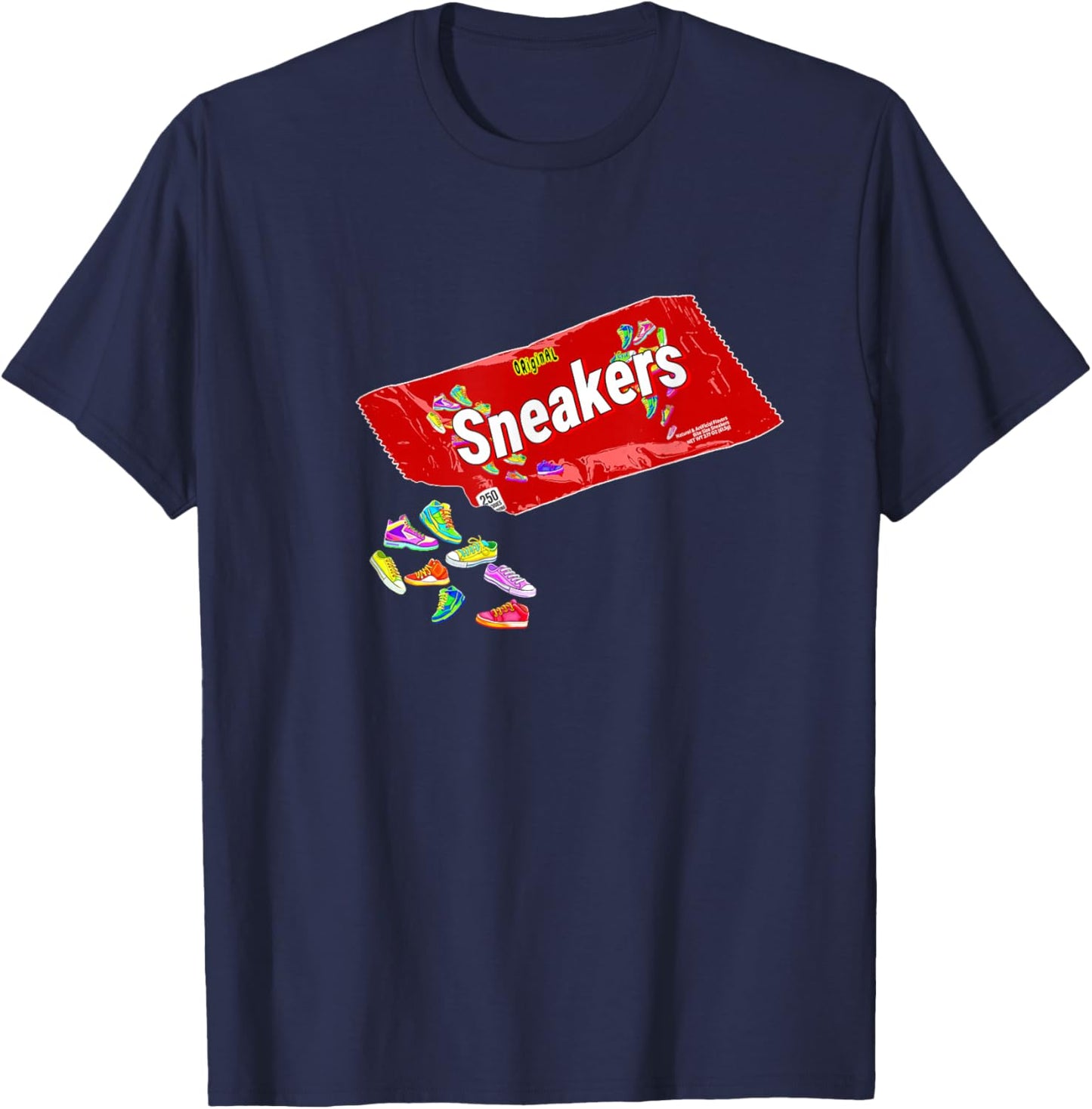 Sneakers are My Sweet Tooth Sneaker Candy Red Sneaker Head T-Shirt - T-Shirt | Navy