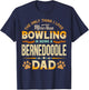 Funny Bowling Father's Day - Bernedoodle Dad Dog Lover Men T-Shirt - T-Shirt | Navy