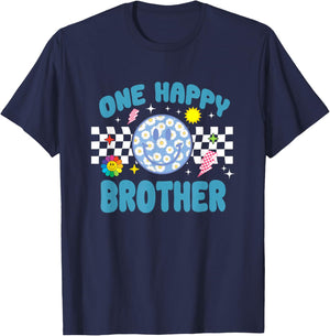 One Happy Dude Brother 1st Birthday Family Matching T-Shirt - T-Shirt | Navy