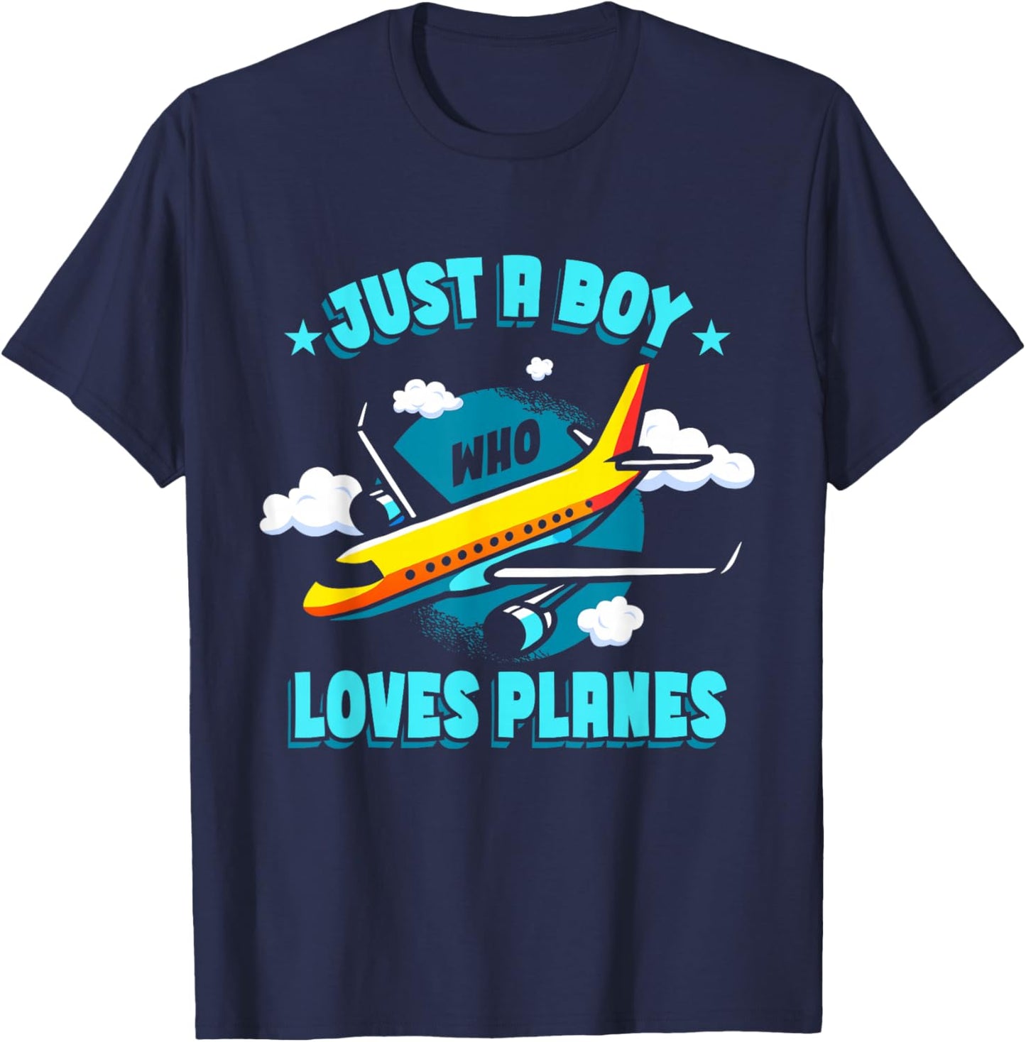 Plane Toddler Airplane Kids Just A Boy Who Loves Planes T-Shirt - T-Shirt | Navy