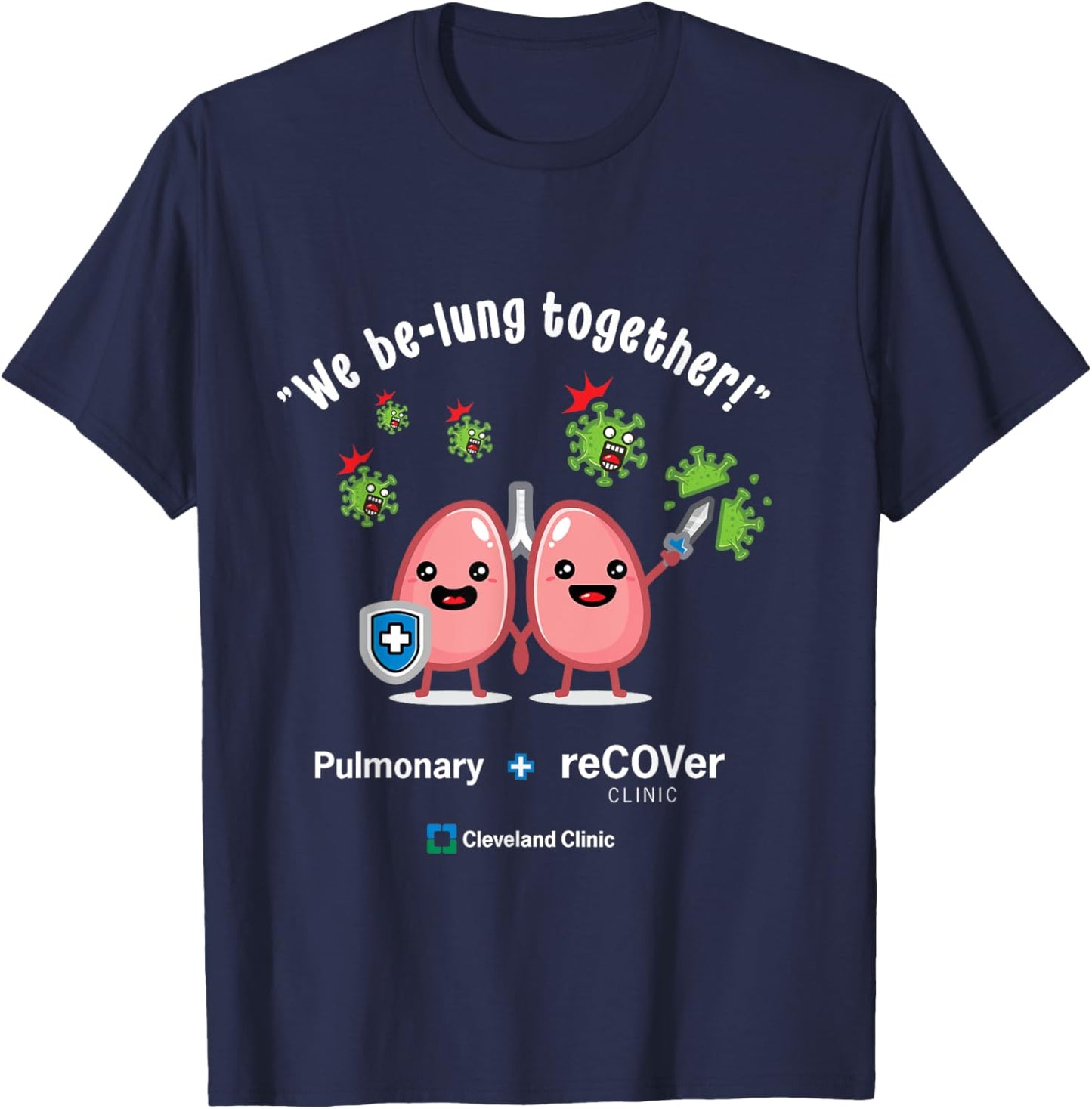 Pulmonary and Recover Dark Colored T-Shirt - T-Shirt | Navy