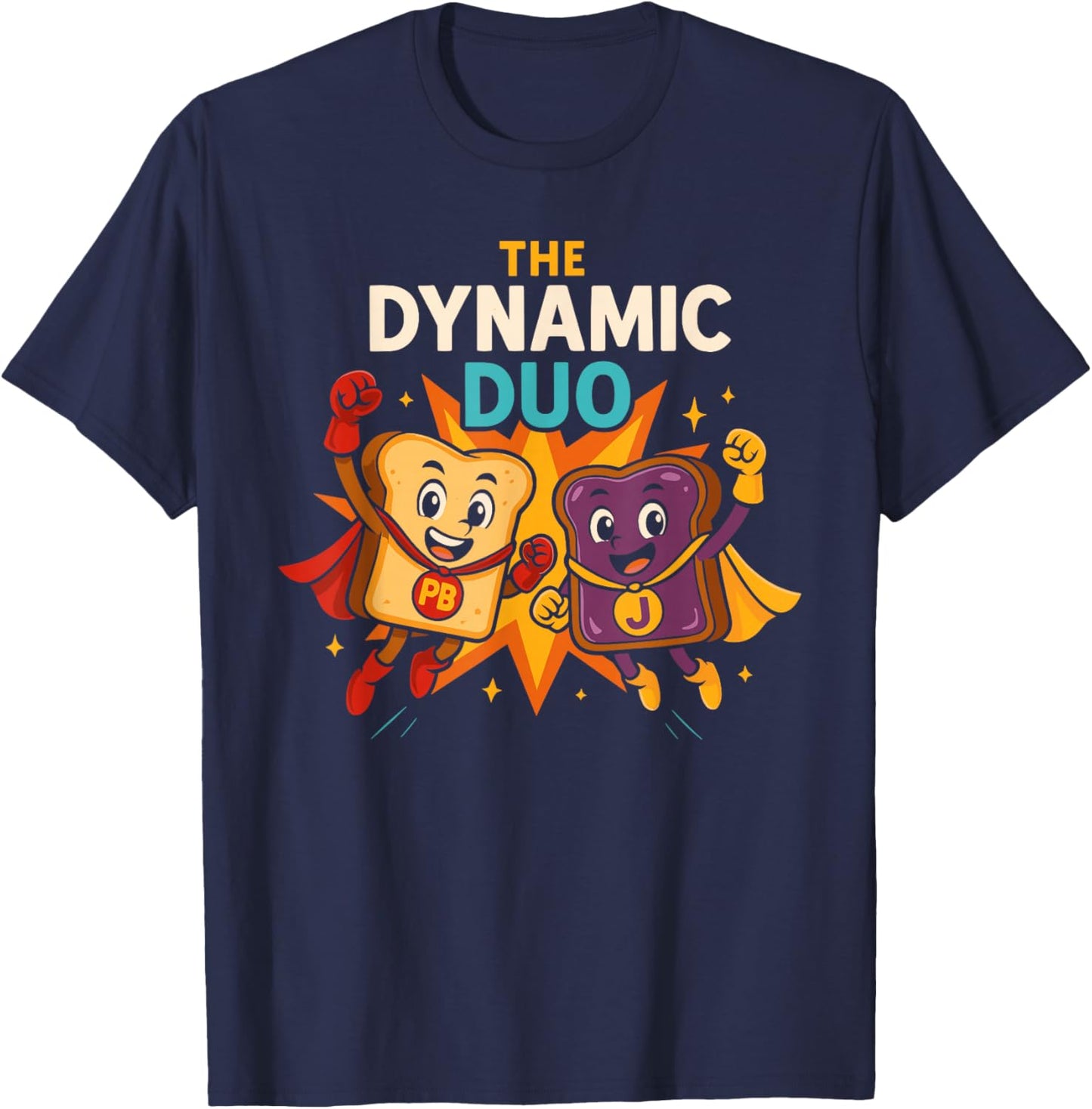 The Dynamic Duo Peanut Butter Jelly T Shirt Cute & Funny T-Shirt - T-Shirt | Navy