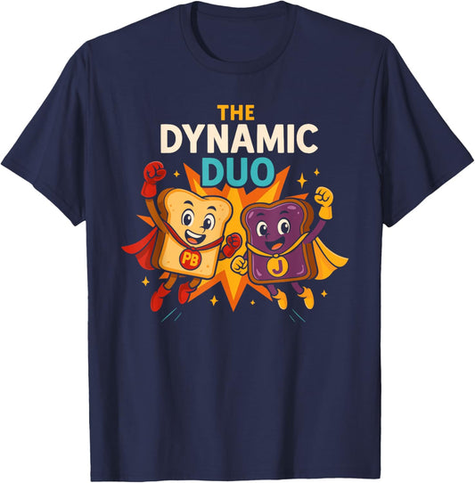 The Dynamic Duo Peanut Butter Jelly T Shirt Cute & Funny T-Shirt - T-Shirt | Navy