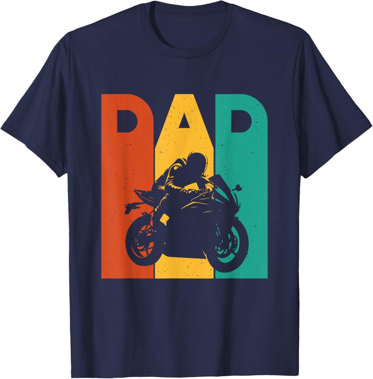 Dad - Biker Motorcycle Motorcycling T-Shirt - T-Shirt | Navy