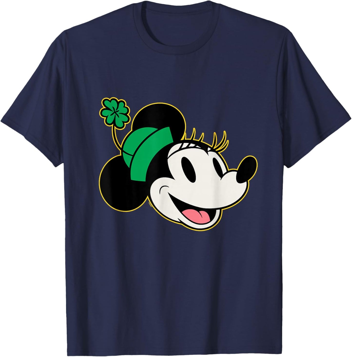 NEW Disney Minnie Mouse St. Patrick's Day Vintage Big Face T-Shirt - T-Shirt | Navy