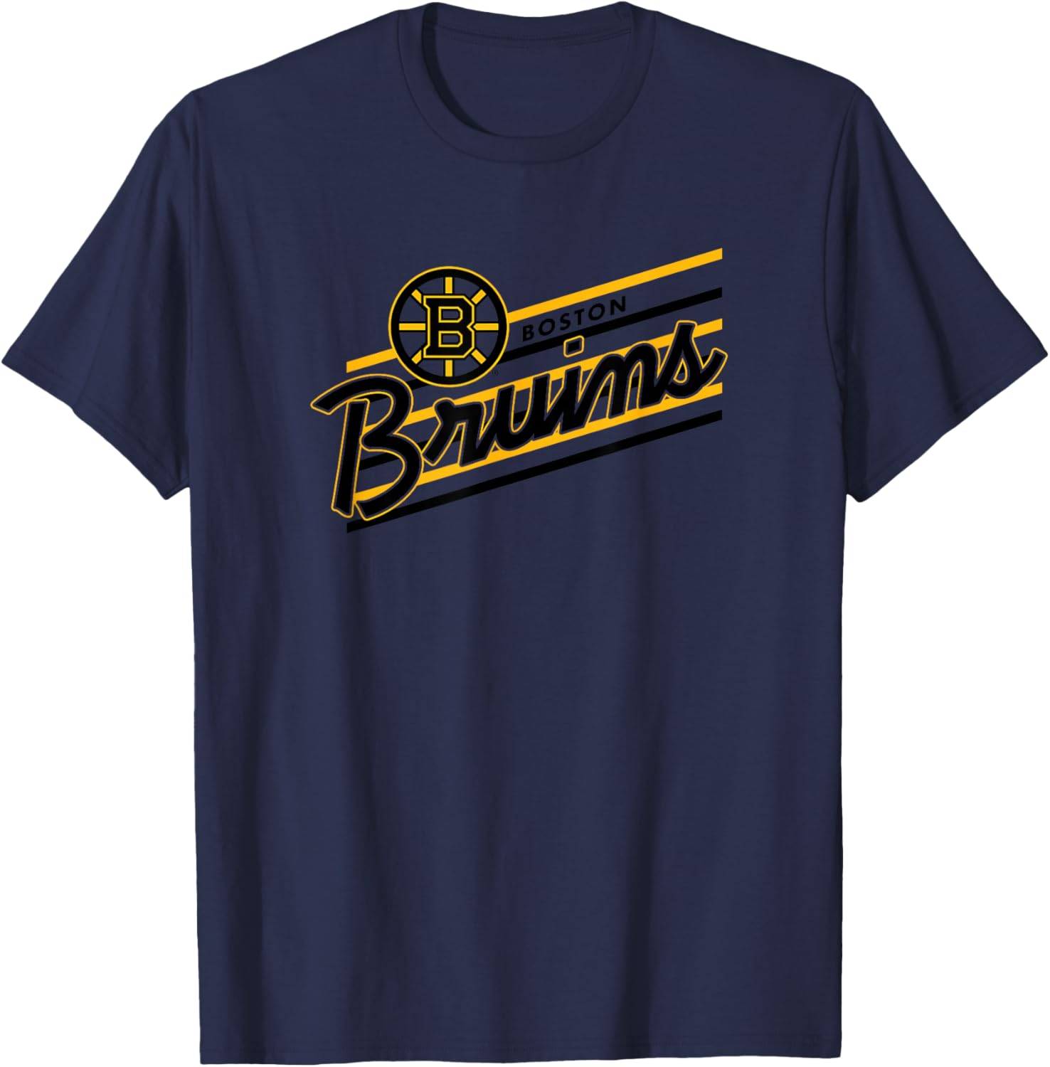 Boston Bruins Retro Performer White Officially Licensed T-Shirt - T-Shirt | Navy