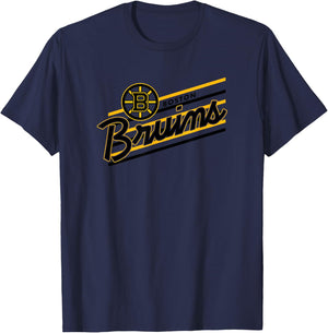 Boston Bruins Retro Performer White Officially Licensed T-Shirt - T-Shirt | Navy