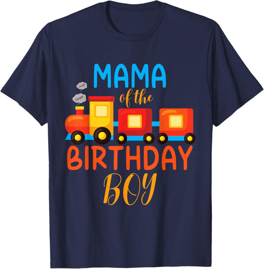 Mama Birthday Boy Train I'm 2 Two Year Chugga Engine Bday T-Shirt - T-Shirt | Navy