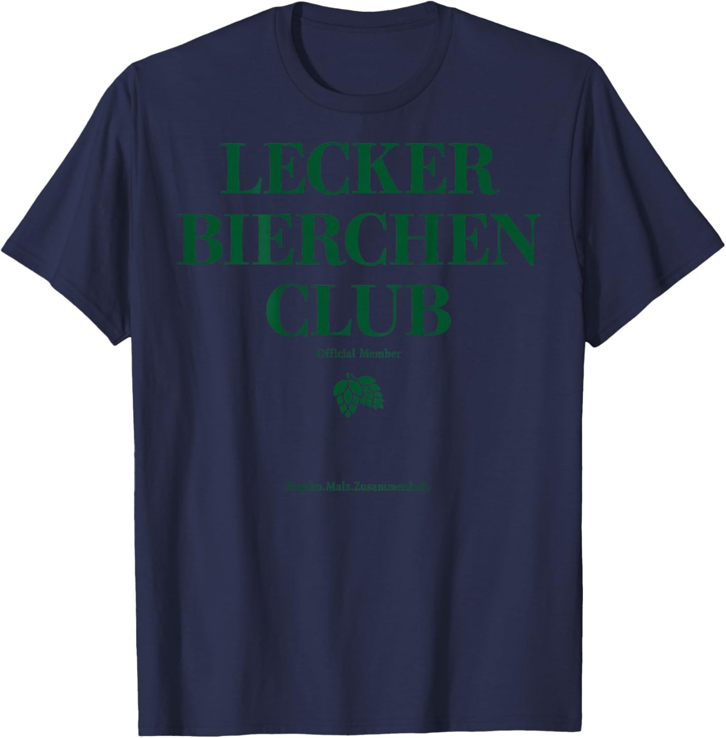 LECKER Bierchen Club Hopfen Malz Zusammenhalt Bier Backprint T-Shirt - T-Shirt | Navy