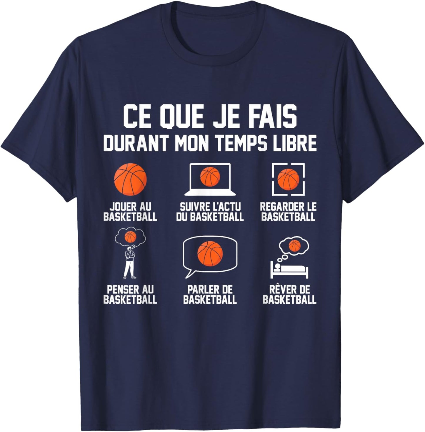 What I Do Basketball Player Basketball Funny Basketball T-Shirt - T-Shirt | Navy