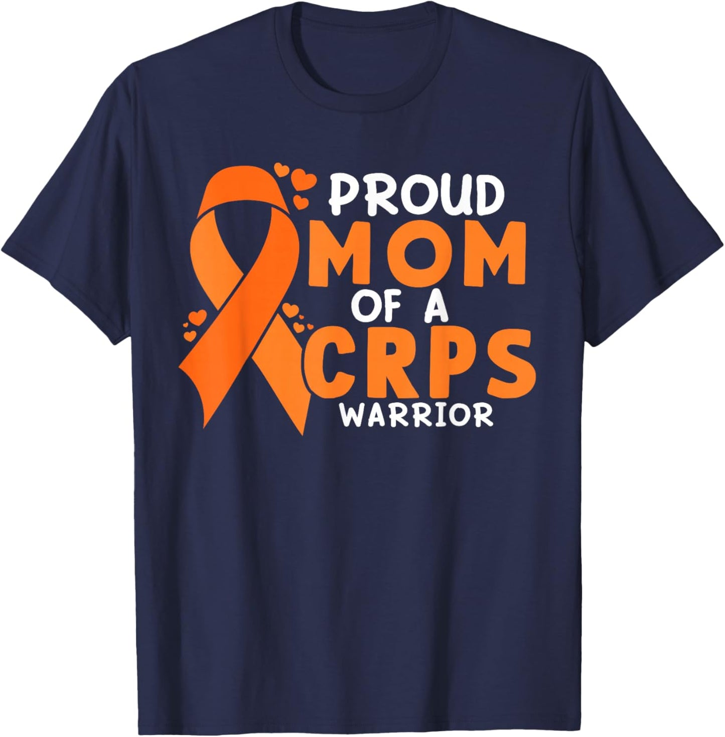 Proud Mother Mom Of A CRPS Warrior RSD Awareness Ribbon RND T-Shirt - T-Shirt | Navy