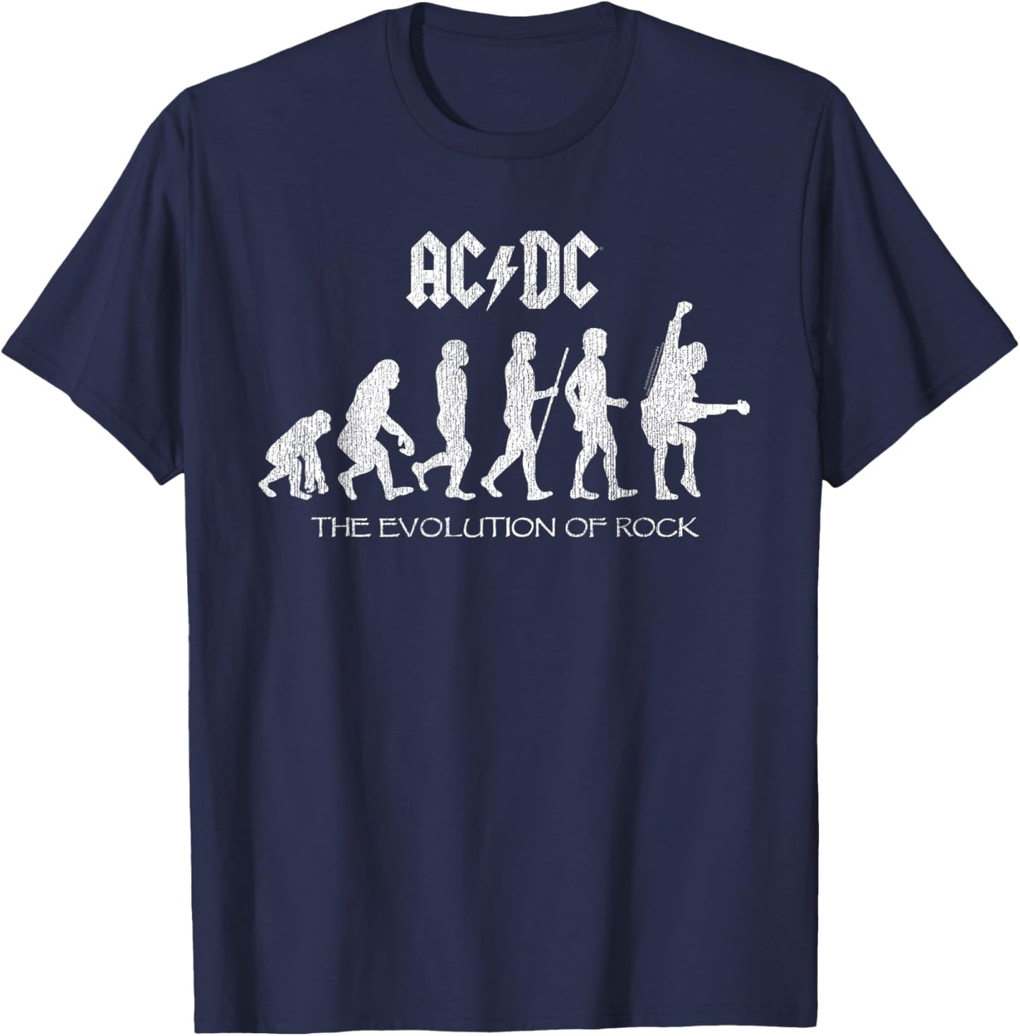 Officiel AC/DC Evolution of Rock Artwork ACDC Rock T-Shirt - T-Shirt | Navy