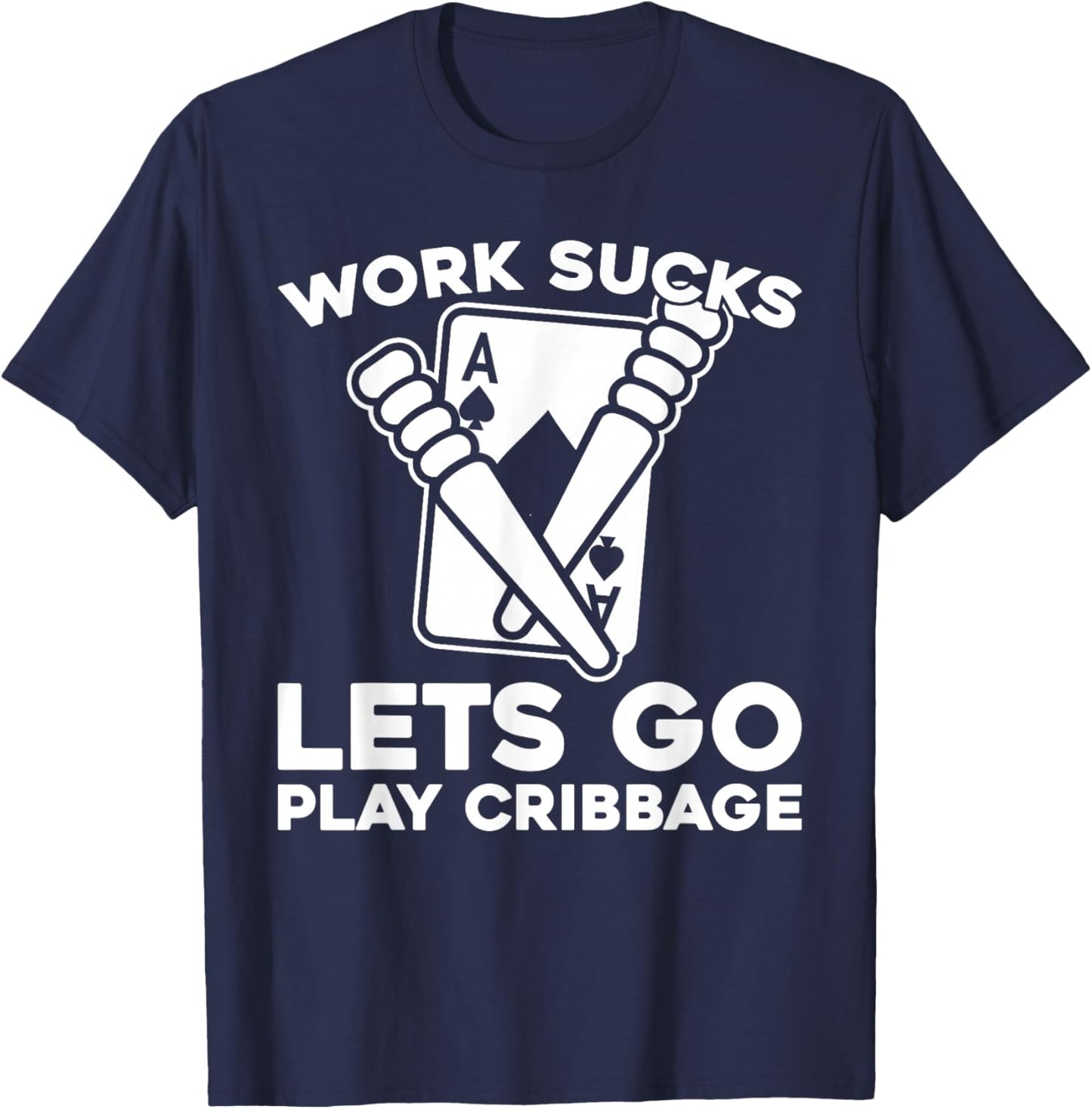 Counting - Board Pegs Card Games Cribbage T-Shirt - T-Shirt | Navy