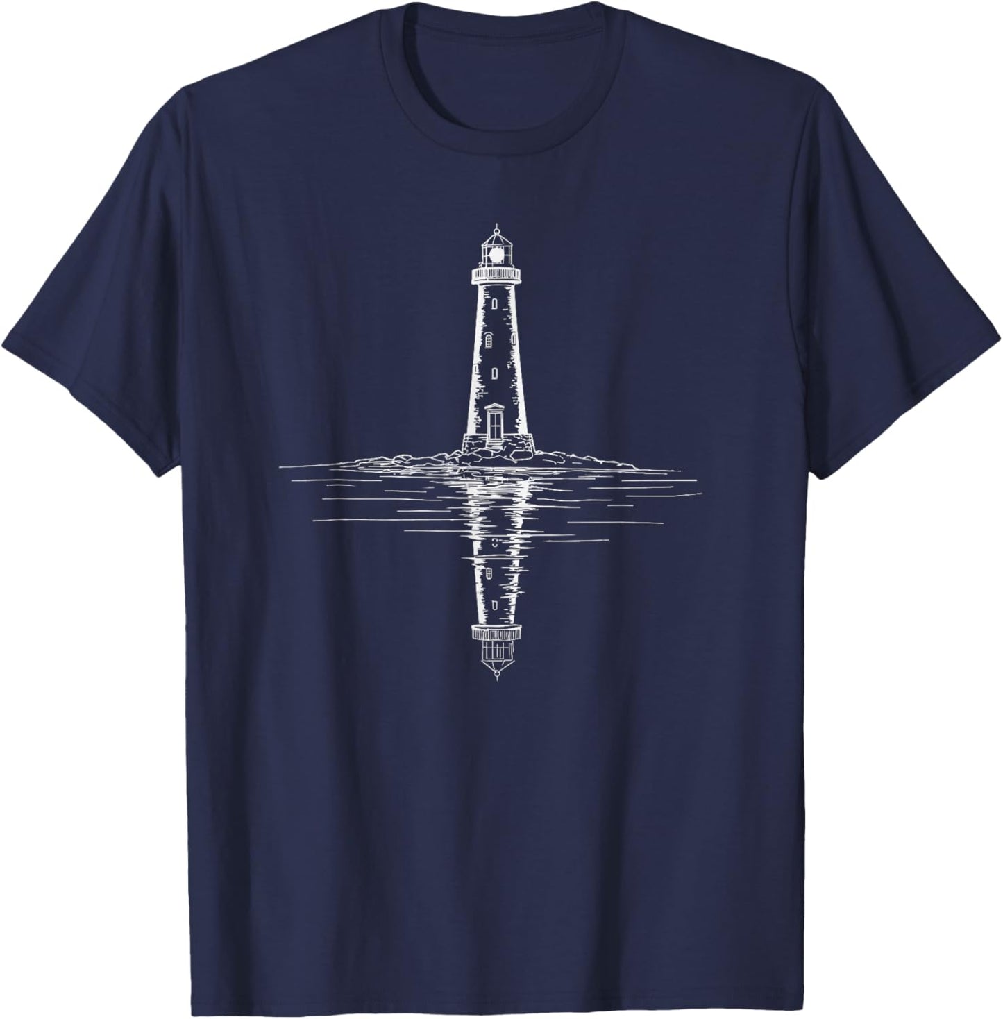 Lighthouse Reflection T-Shirt - T-Shirt | Navy