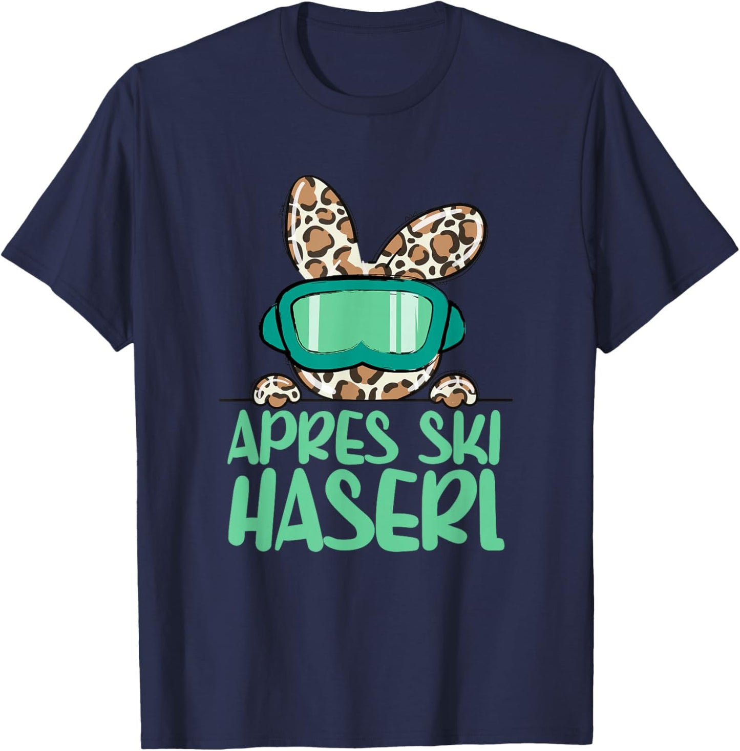 apreski Haserl, Skier Apresskiparty Leoprint T-Shirt - T-Shirt | Navy