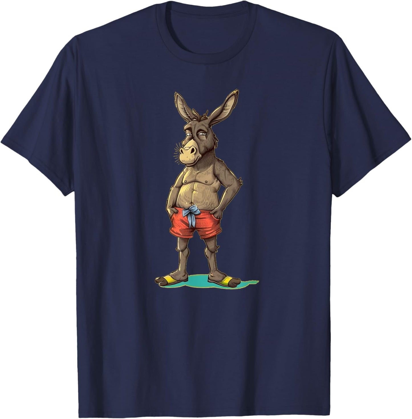 Summer Donkey loves Shorts and swim Trunks Costume Women Kids T-Shirt - T-Shirt | Navy
