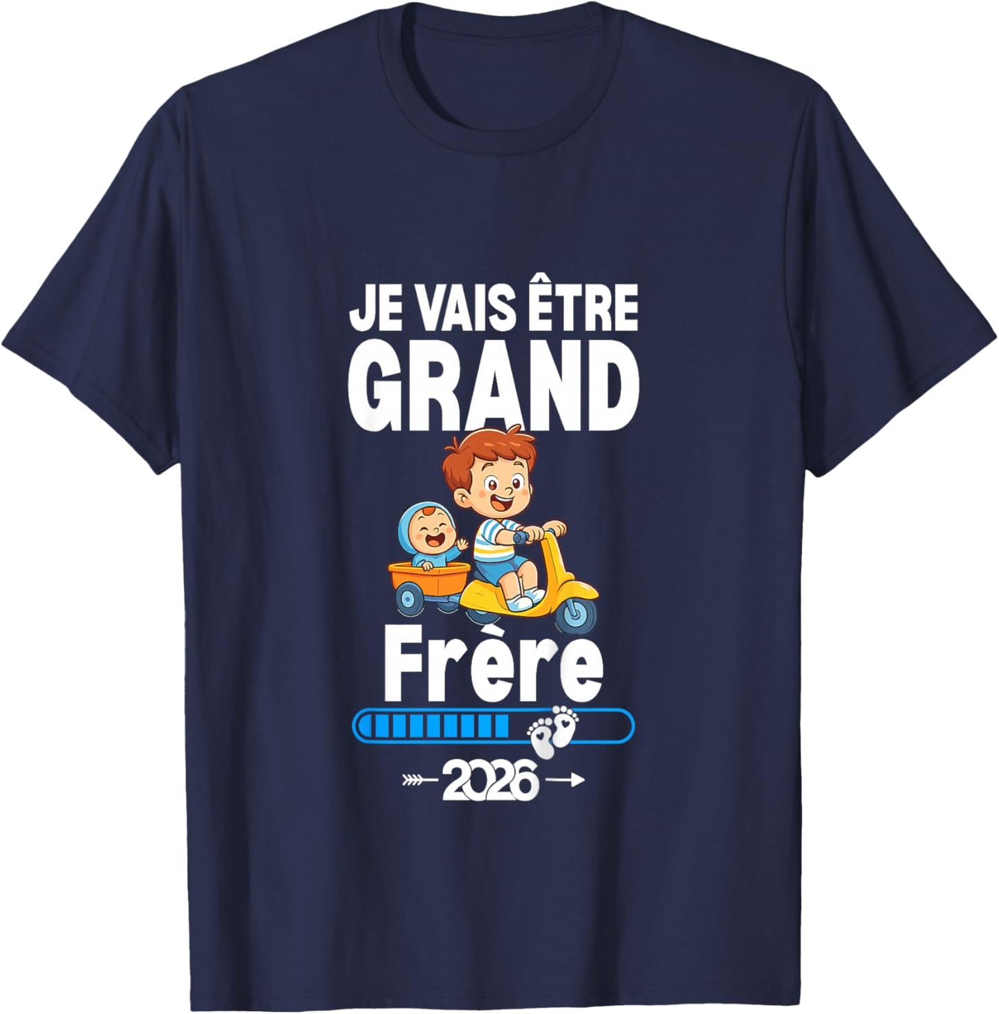 Kid I Will Be Big Brother 2026 Boy Future Big Brother Funny T-Shirt - T-Shirt | Navy
