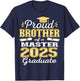 Proud Brother of 2025 Class Master Graduate Family Grad 25 T-Shirt - T-Shirt | Navy