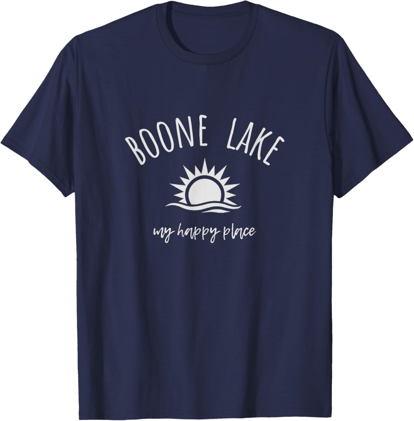 Boone Lake My Happy Place TN Boating Fishing Fun T-Shirt - T-Shirt | Navy