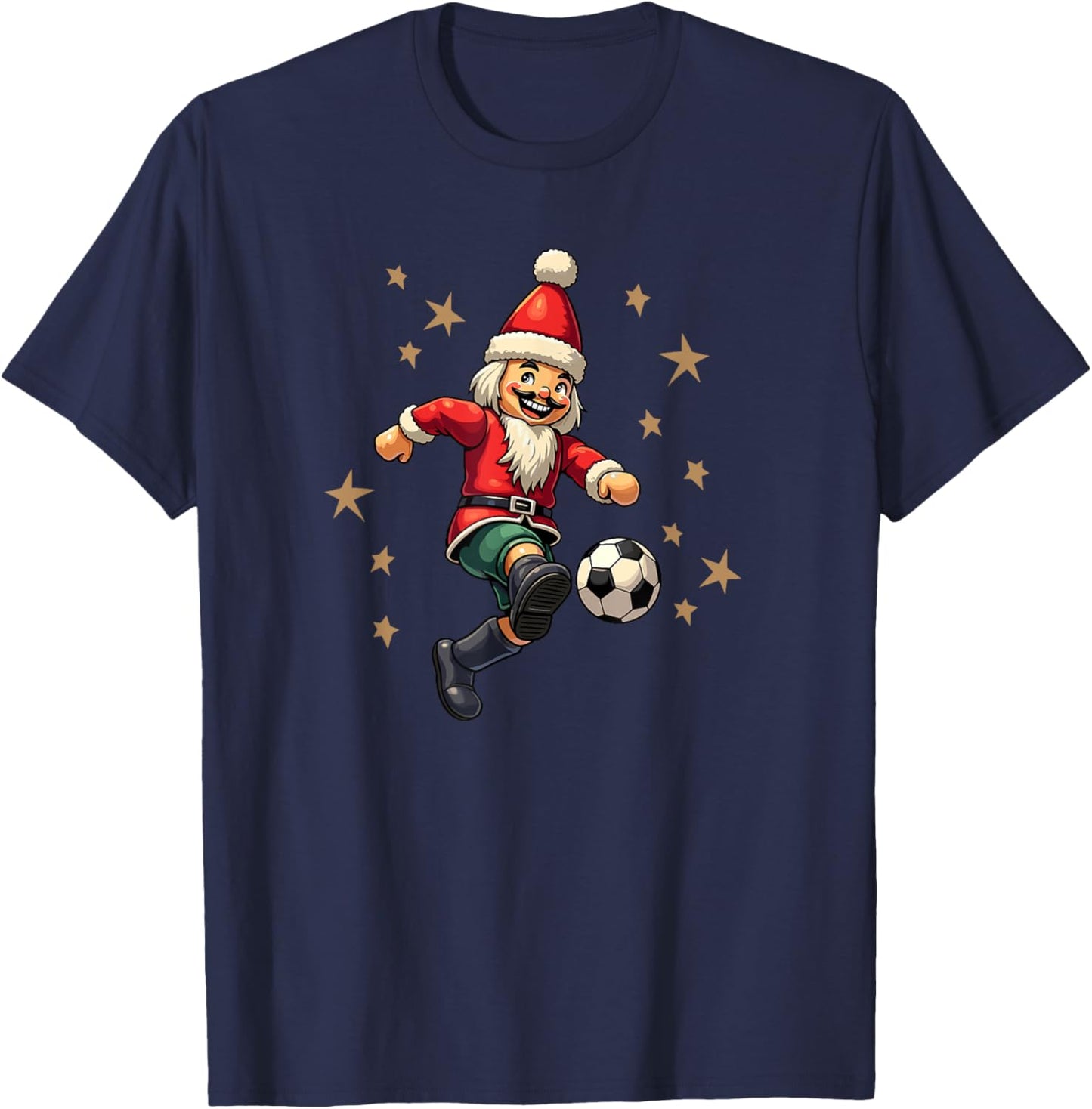 Nutcracker Playing Soccer Christmas Xmas Kids T-Shirt - T-Shirt | Navy