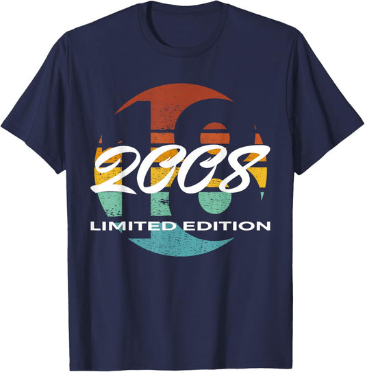 18th Birthday Girl Boy 18 Years 2008 Funny Gift T-Shirt - T-Shirt | Navy