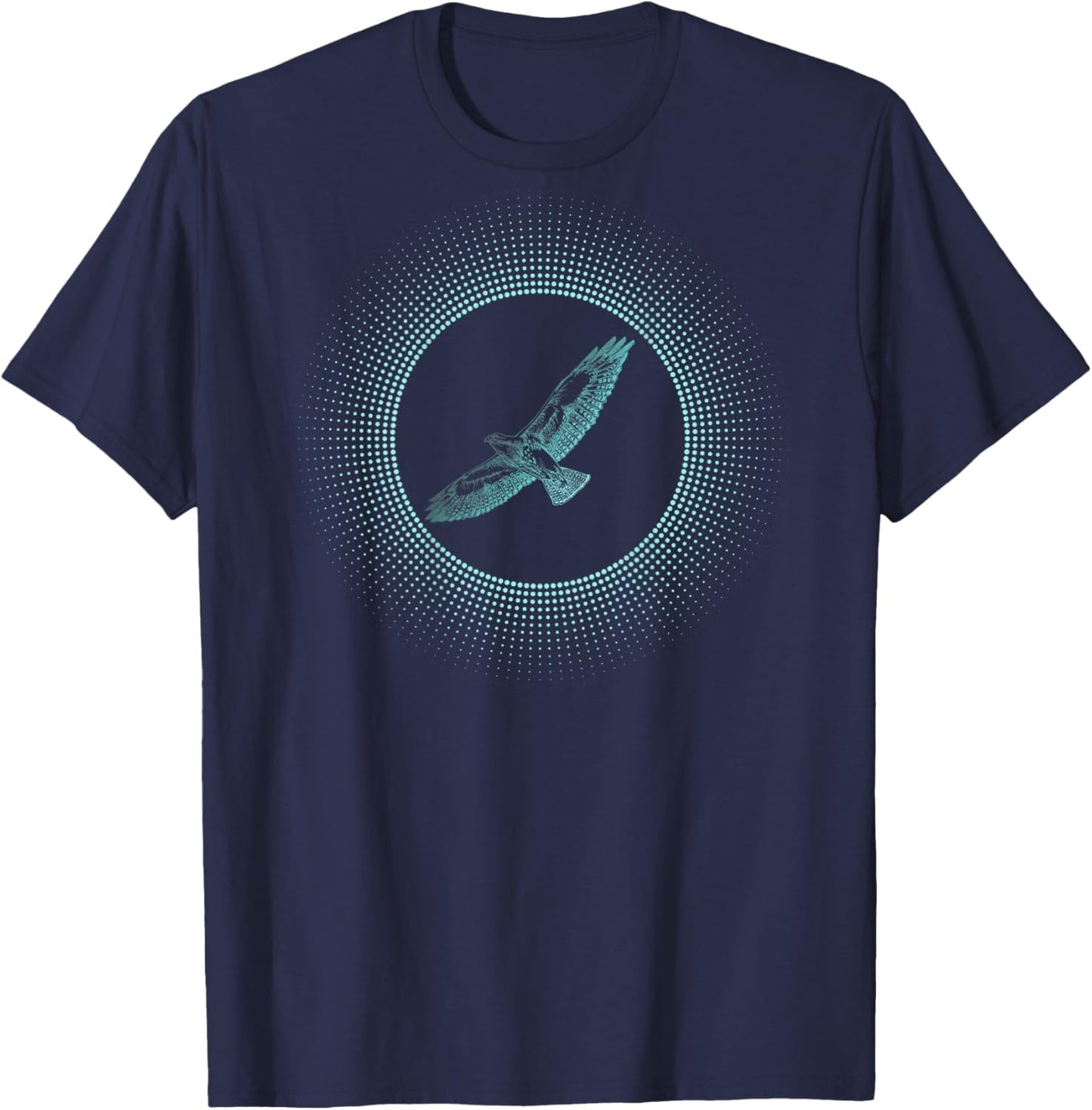 Tony Anderson Designs Hawk Invert - -Adults, Kids - Black - Short Sleeve - Classic Fit - Polyester 100% - Bird Print Design T-Shirt - T-Shirt | Navy