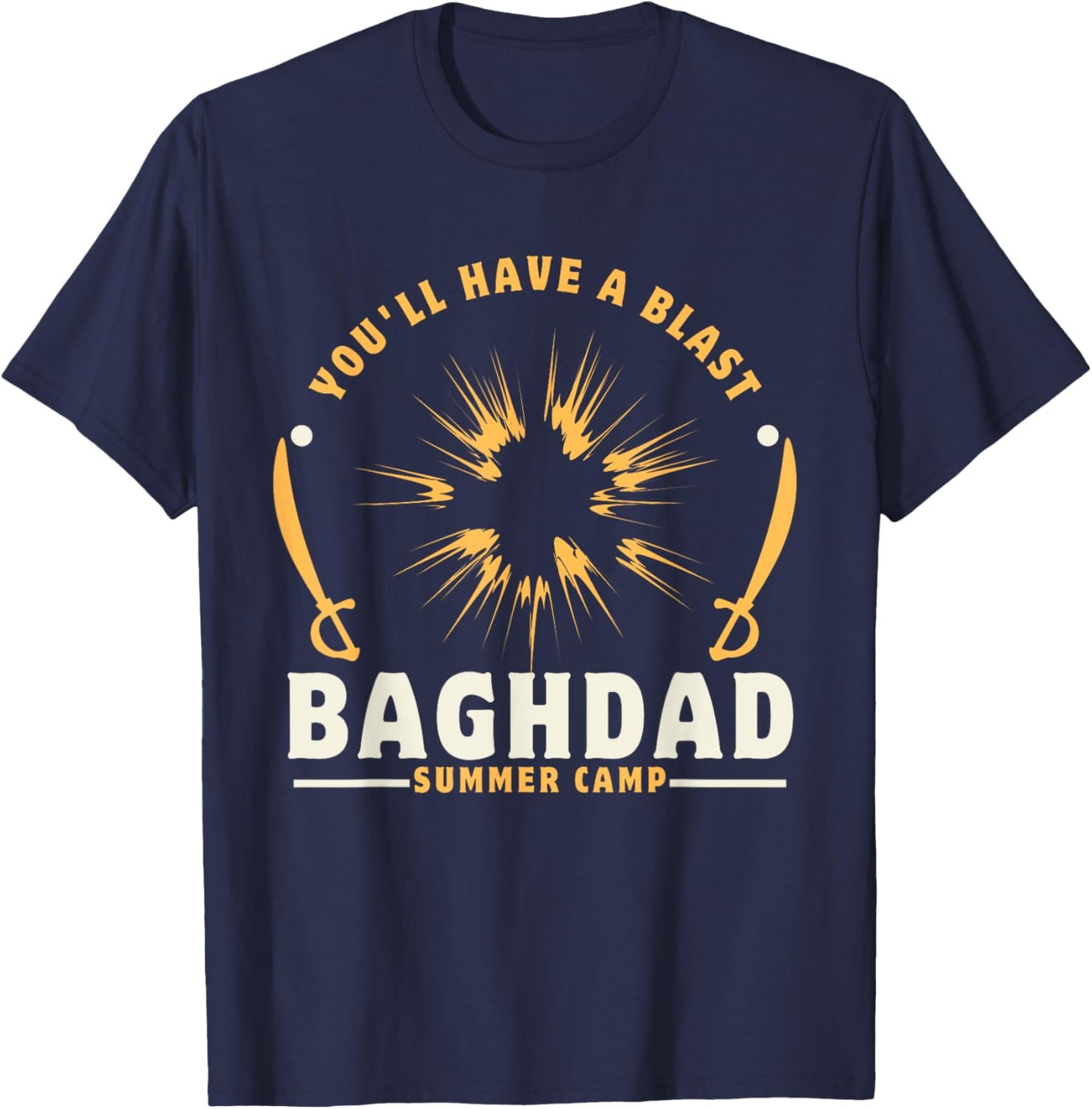 Baghdad Summer Camp USA Veterans Iraq War Military T-Shirt - T-Shirt | Navy