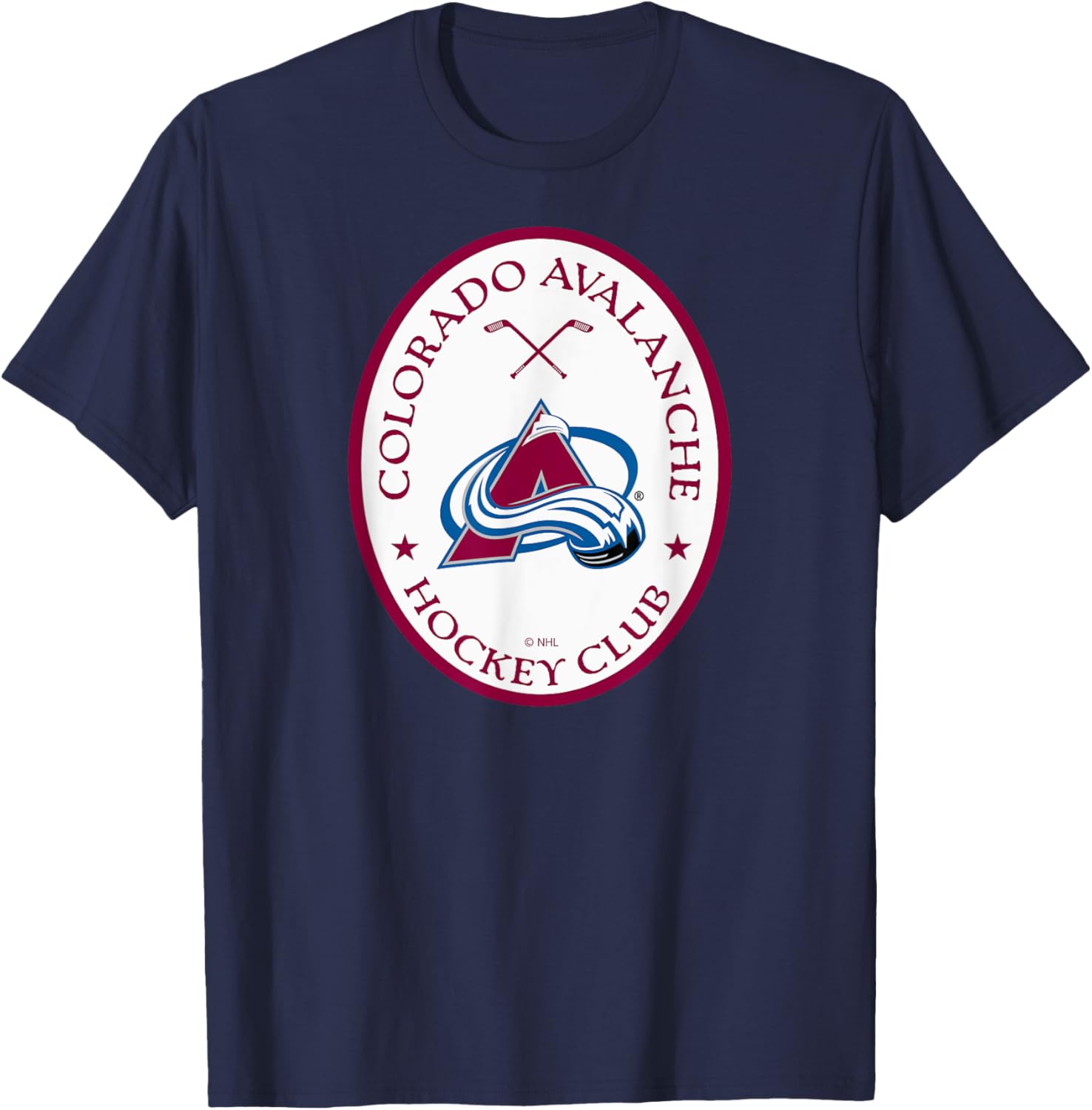 Colorado Avalanche Officially Licensed Navy - NHL, Men's, , X-Small, Short Sleeve, , Solid Blue, Sports Team Logo , Modern Soft Print, Straight Fit, Imported T-Shirt - T-Shirt | Navy