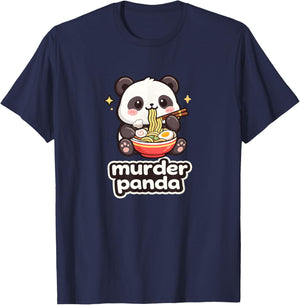 Murder Panda Kawaii Ramen Noodle Funny Cute T-Shirt - T-Shirt | Navy