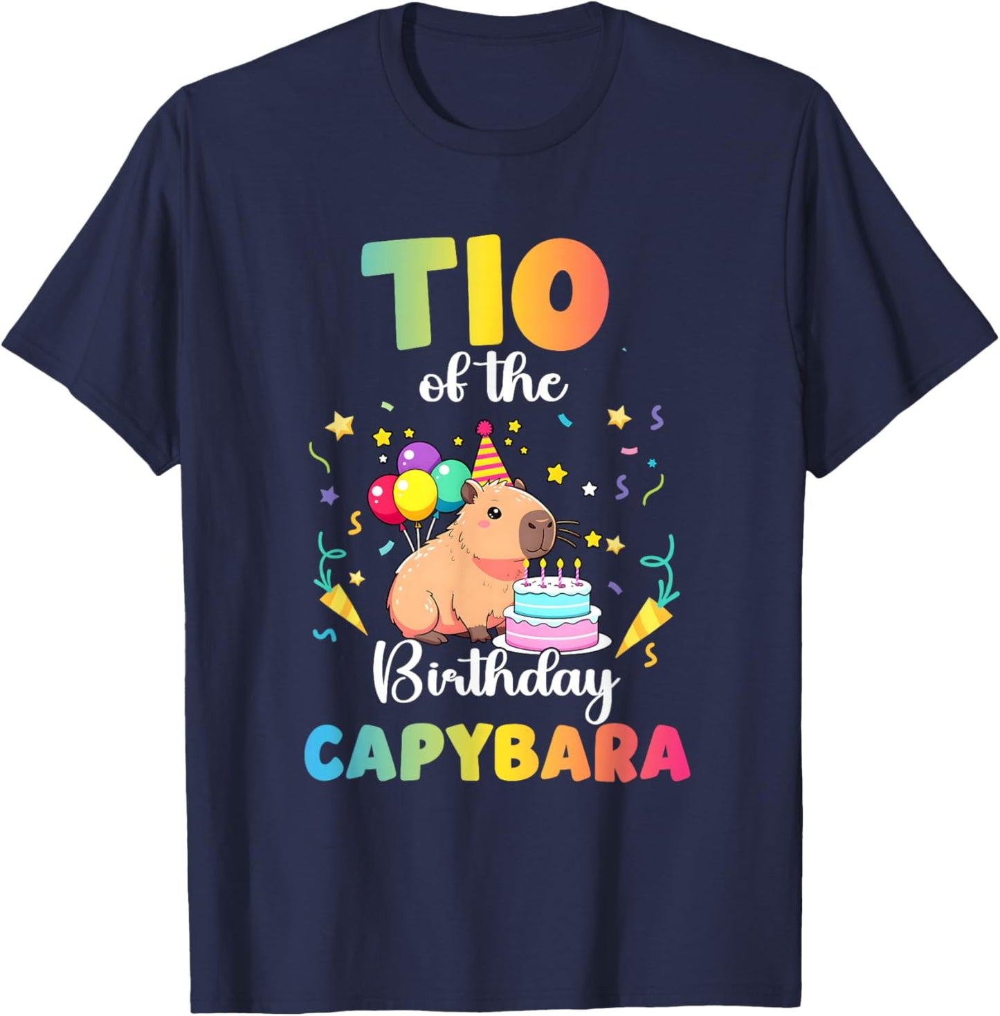 TIO of The Birthday Girl Capybara Bday Party Family T-Shirt - T-Shirt | Navy