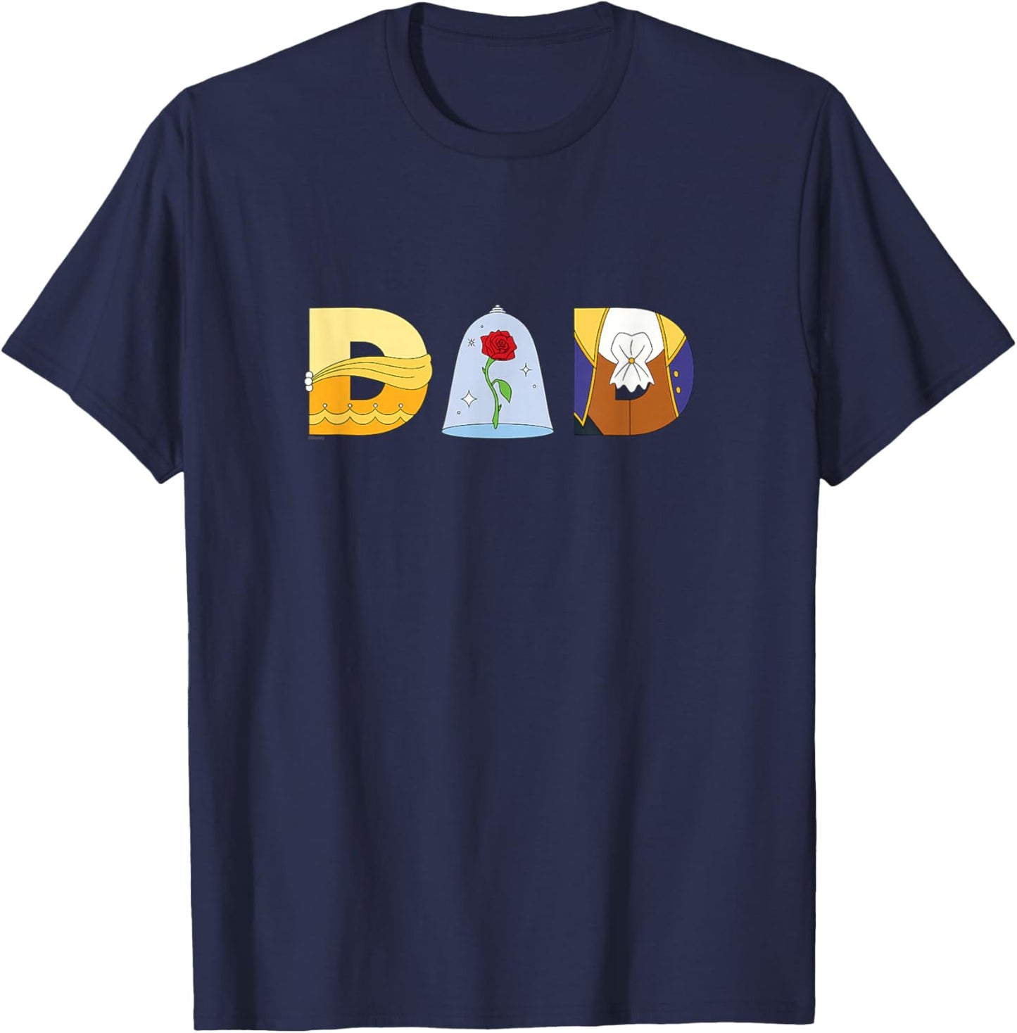 Disney Beauty and the Beast Belle Father’s Day Birthday Dad T-Shirt - T-Shirt | Navy