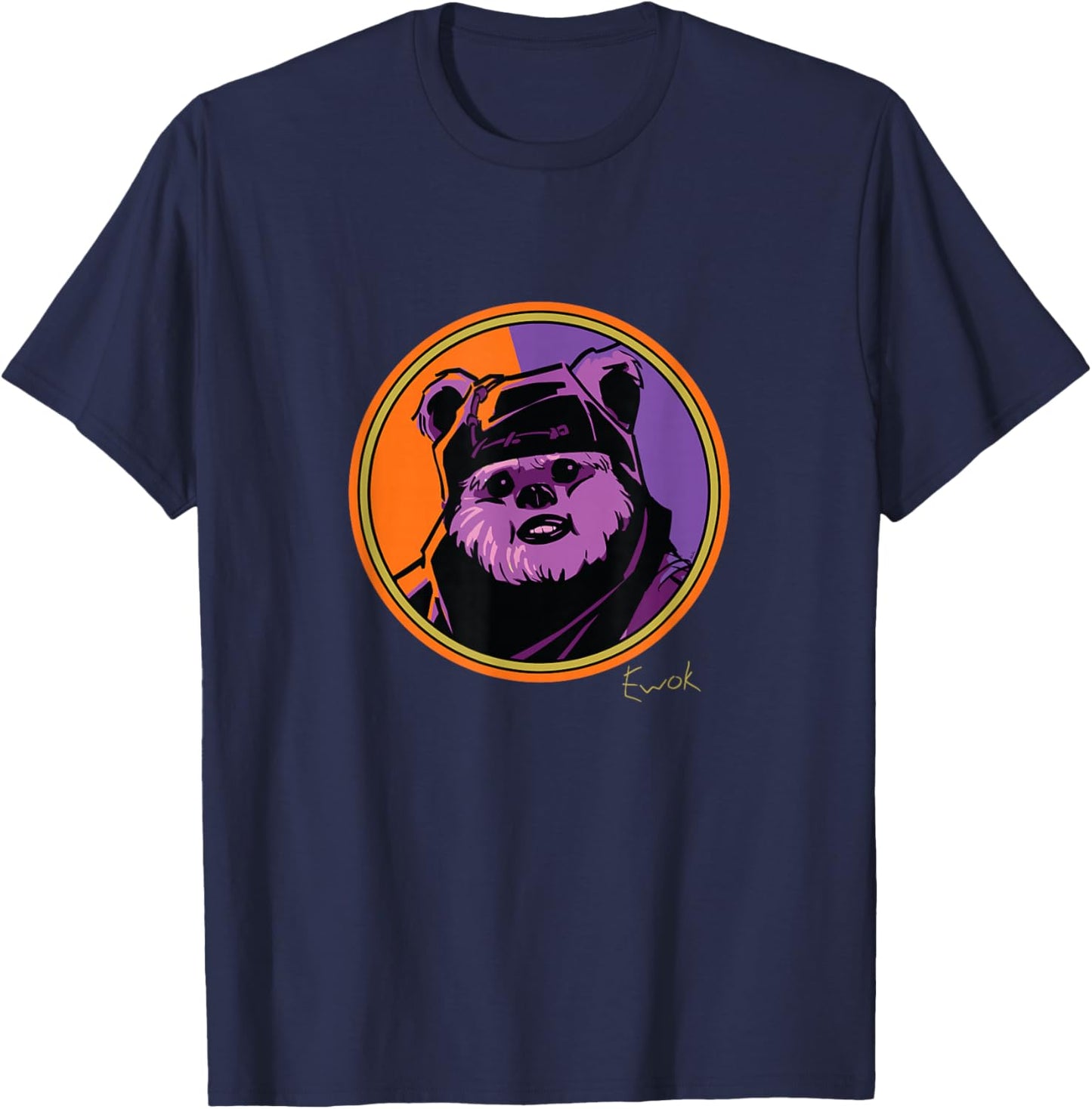 Star Wars Ewok Wicket Classic Character Matching 2-Sided T-Shirt - T-Shirt | Navy