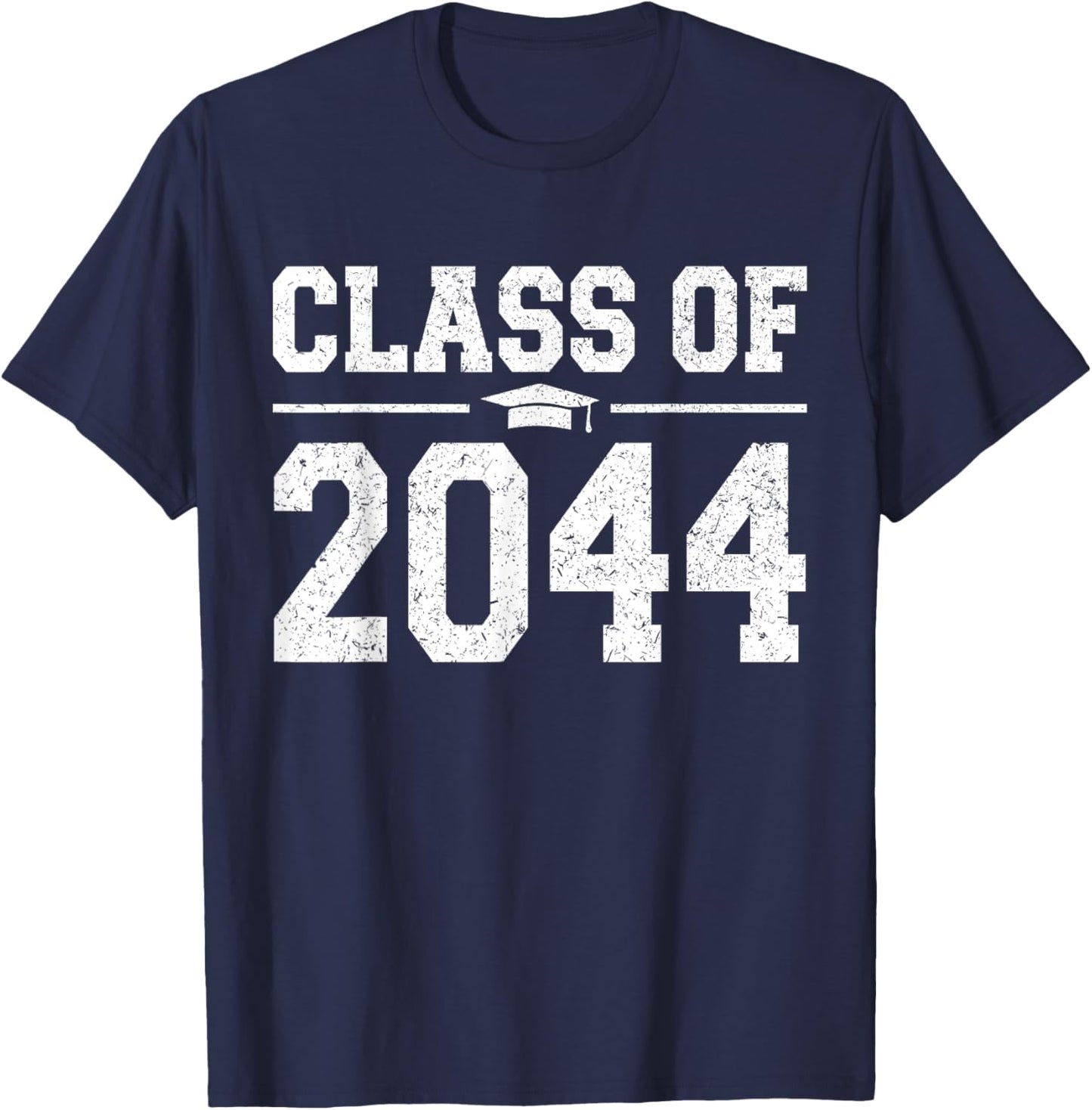 Class of 2044 Grow With Me Graduation Vintage Kindergarten T-Shirt - T-Shirt | Navy