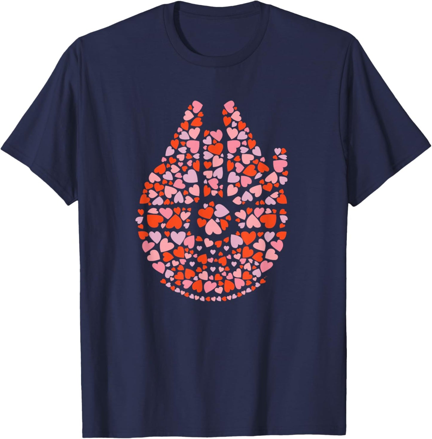 Star Wars Valentine’s Day Millennium Falcon Love Hearts T-Shirt - T-Shirt | Navy
