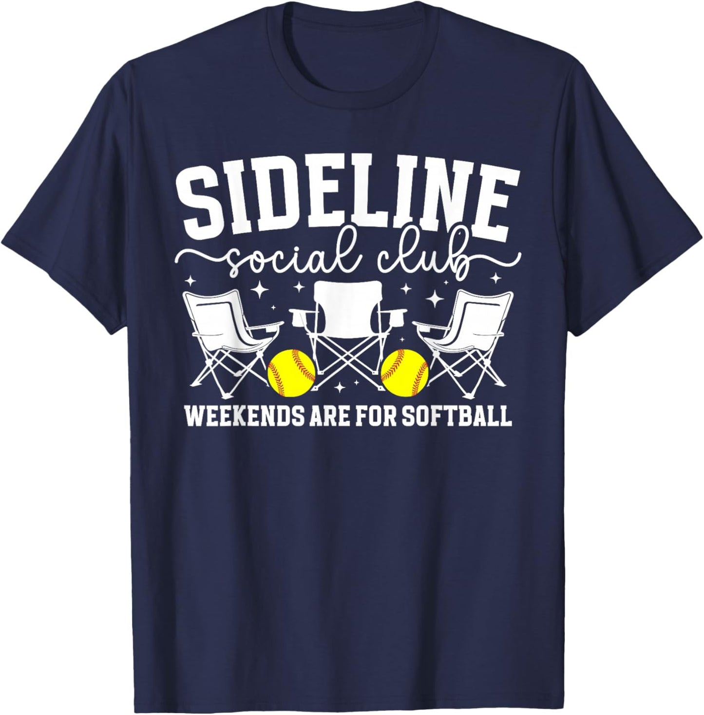 Sideline Social Club Softball Mom of A Softball Player Mama T-Shirt - T-Shirt | Navy